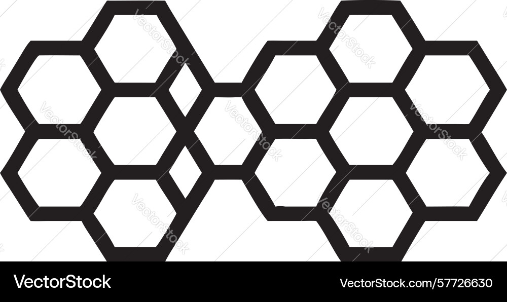Two hexagonal outlines simple geometric design Vector Image