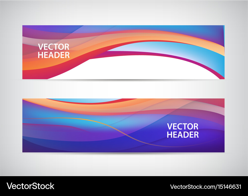 Abstract Wavy Header Set Vector Image