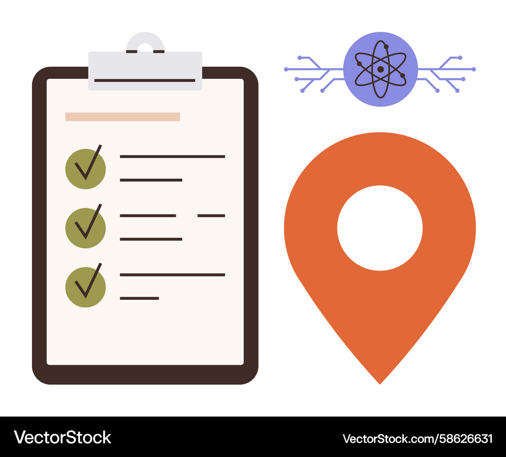 Checklist with checked items map marker Vector Image