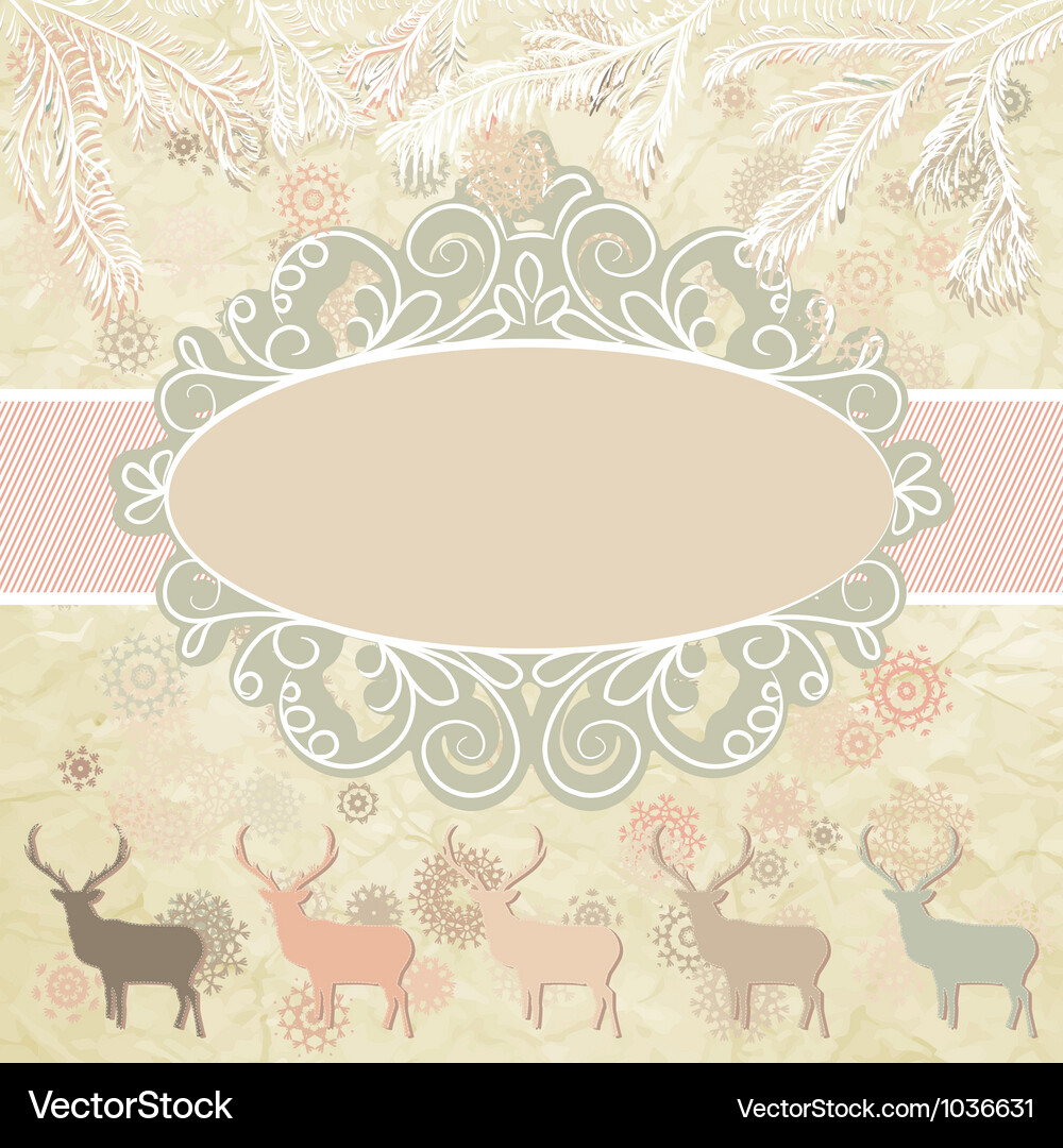 Christmas deer background Vector Image