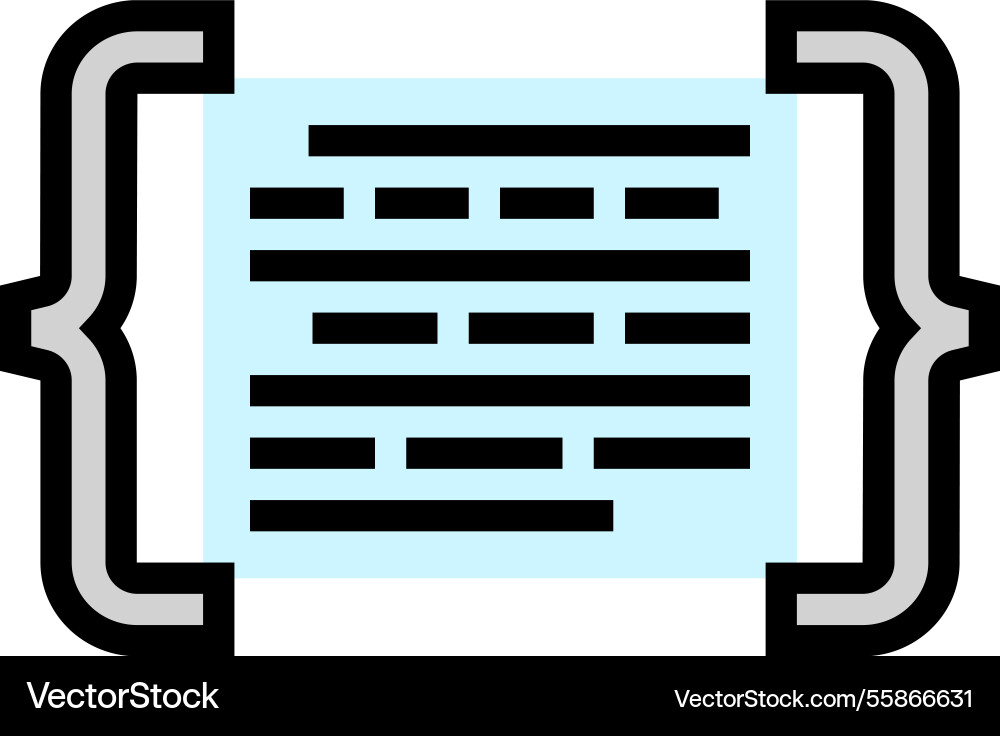 Code Klammern mit Buchstaben nlp Farbsymbol vektorbild