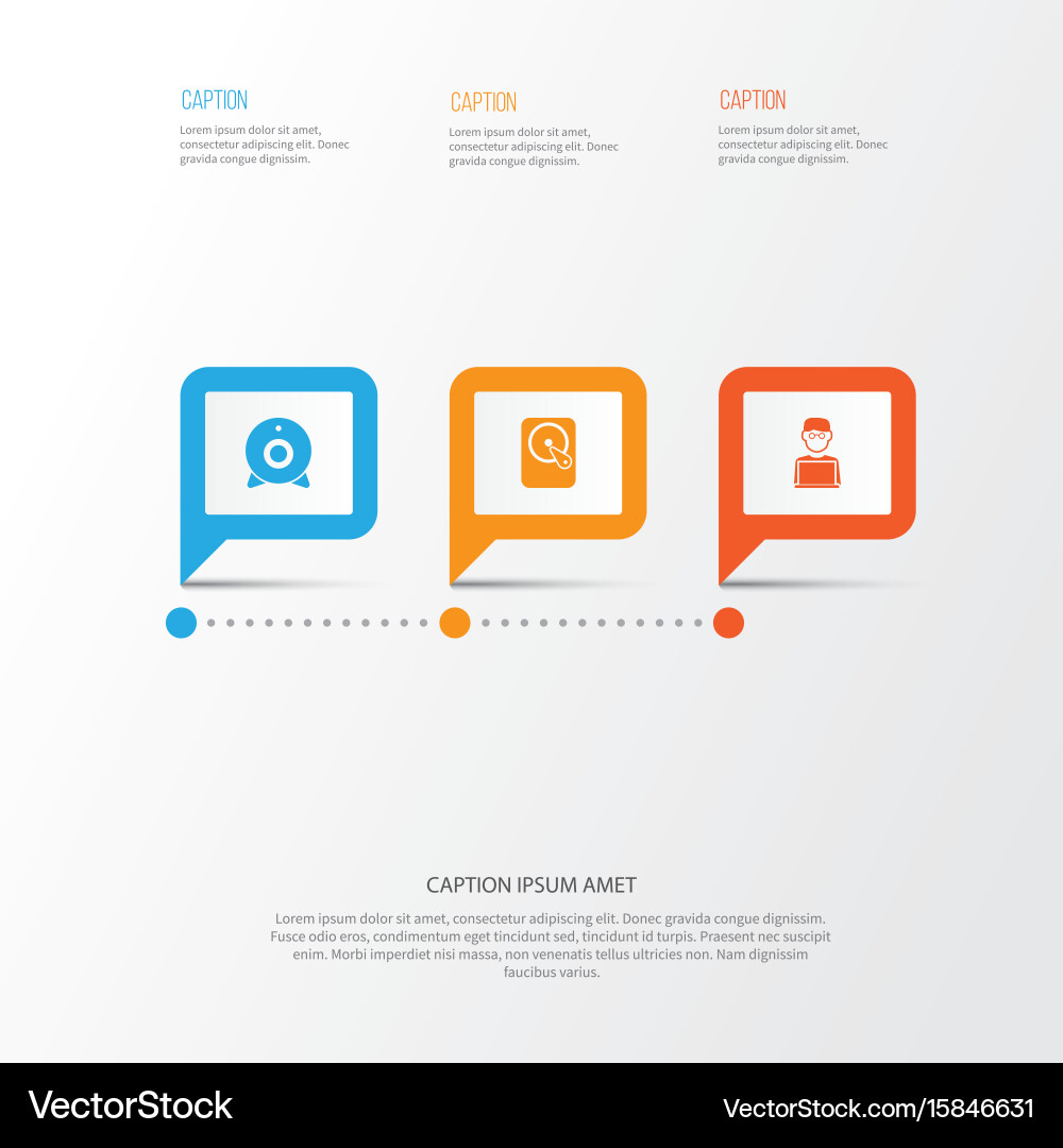 Computer icons set collection of hdd programmer vector image