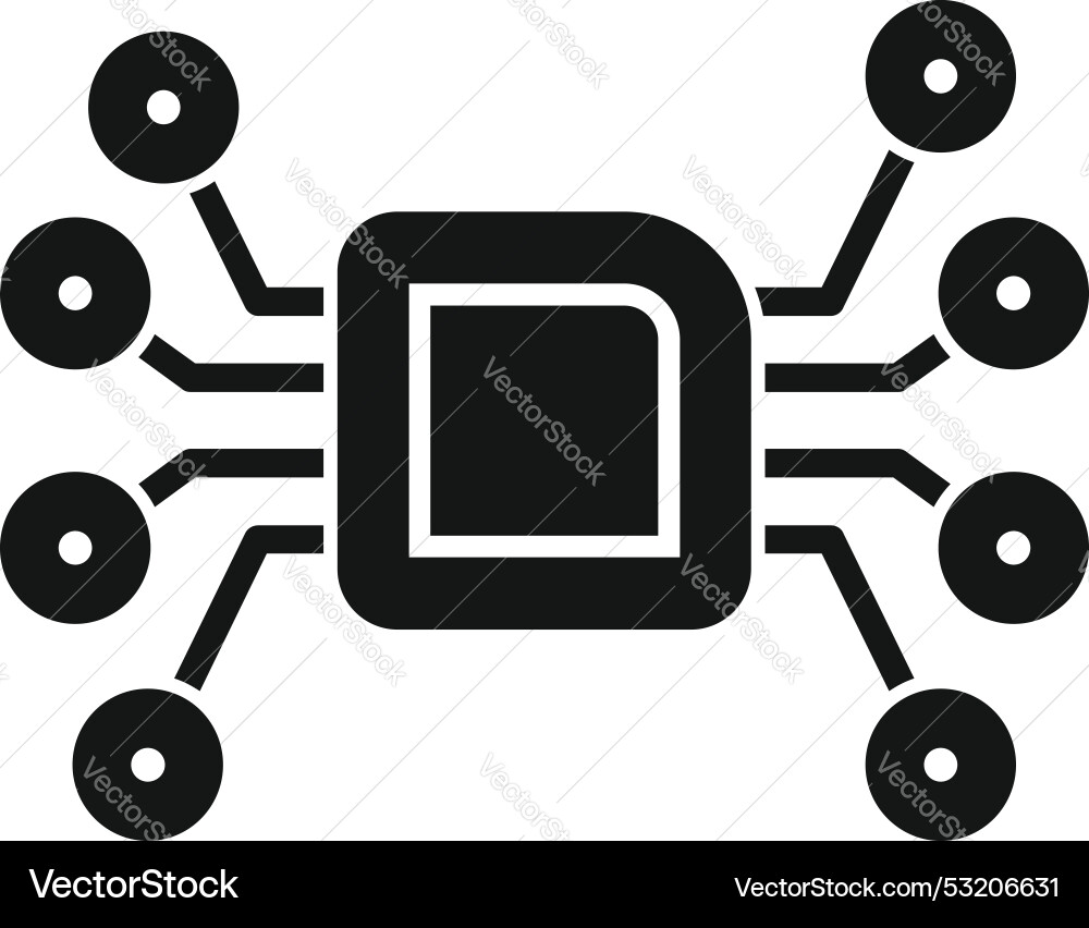 Electronic microchip connecting with circuit wires Electronic microchip connecting with circuit wires vector image