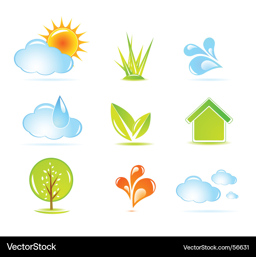 Nature set Royalty Free Vector Image - VectorStock