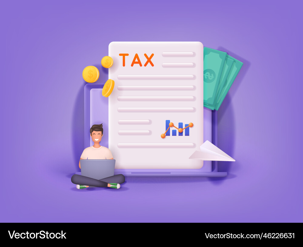 Online tax payment filling form calendar show Online tax payment filling form calendar show vector image