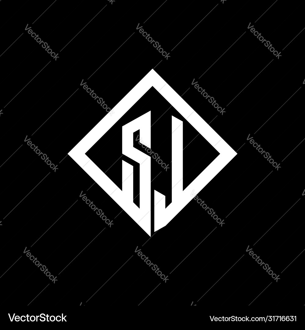 Sl logo monogram with square rotate style design vector image