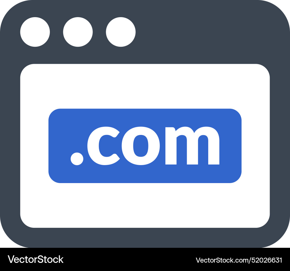 Website Domain Icon - Com Symbol vector image