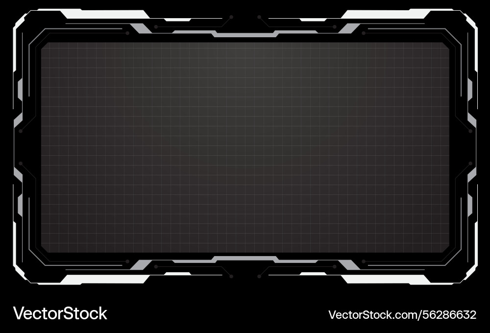 Hud frames white grey user interface elements Hud frames white grey user interface elements vector image
