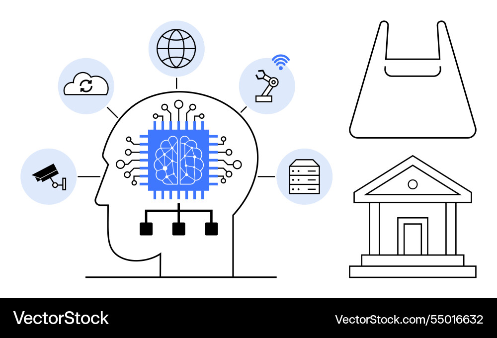 Integration of artificial intelligence in various Vector Image