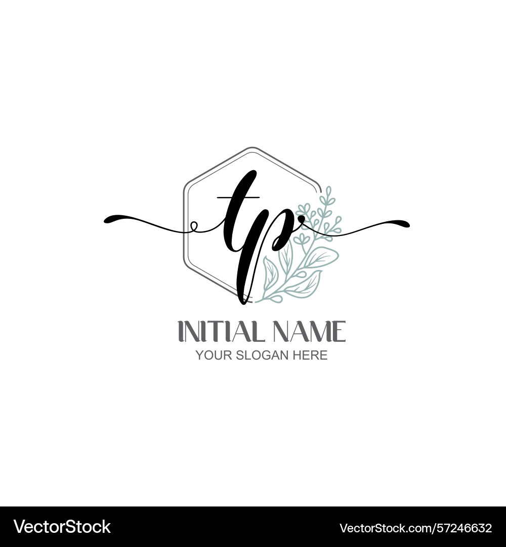Modern botanical tp initial logo collection Vector Image