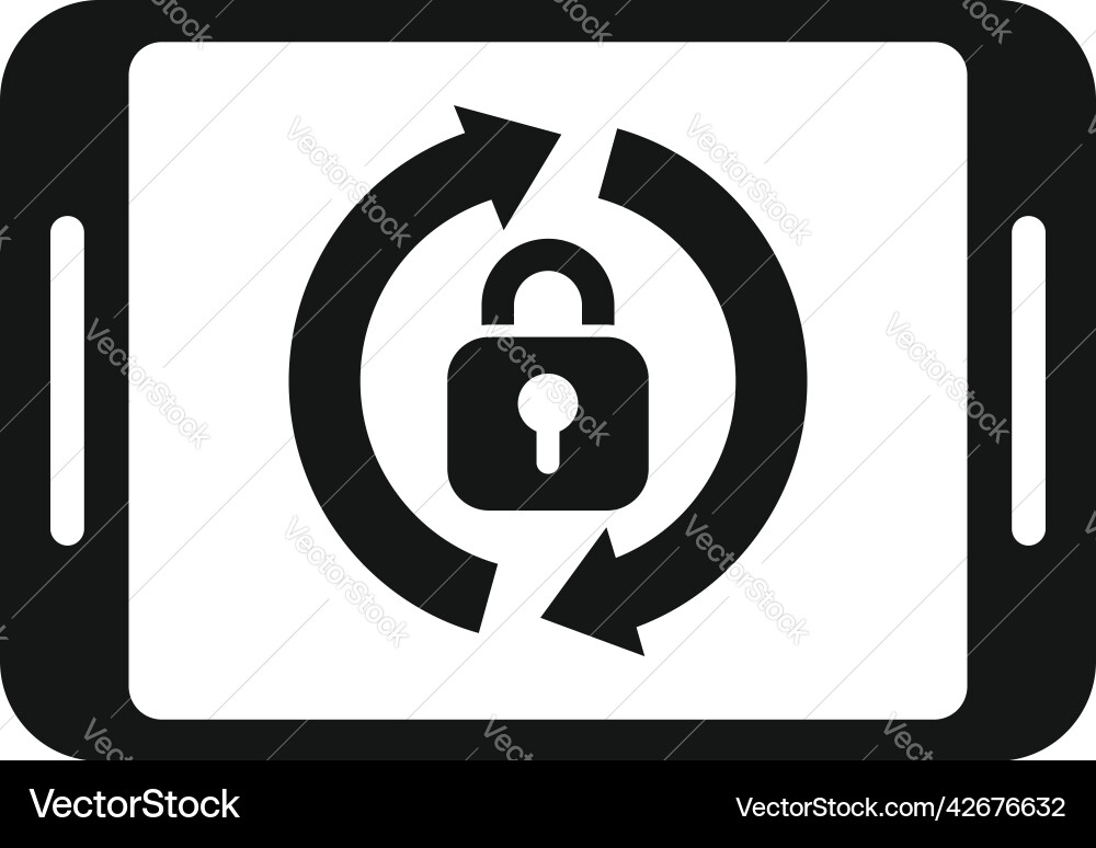 Tablet password recovery icon simple Tablet password recovery icon simple vector image