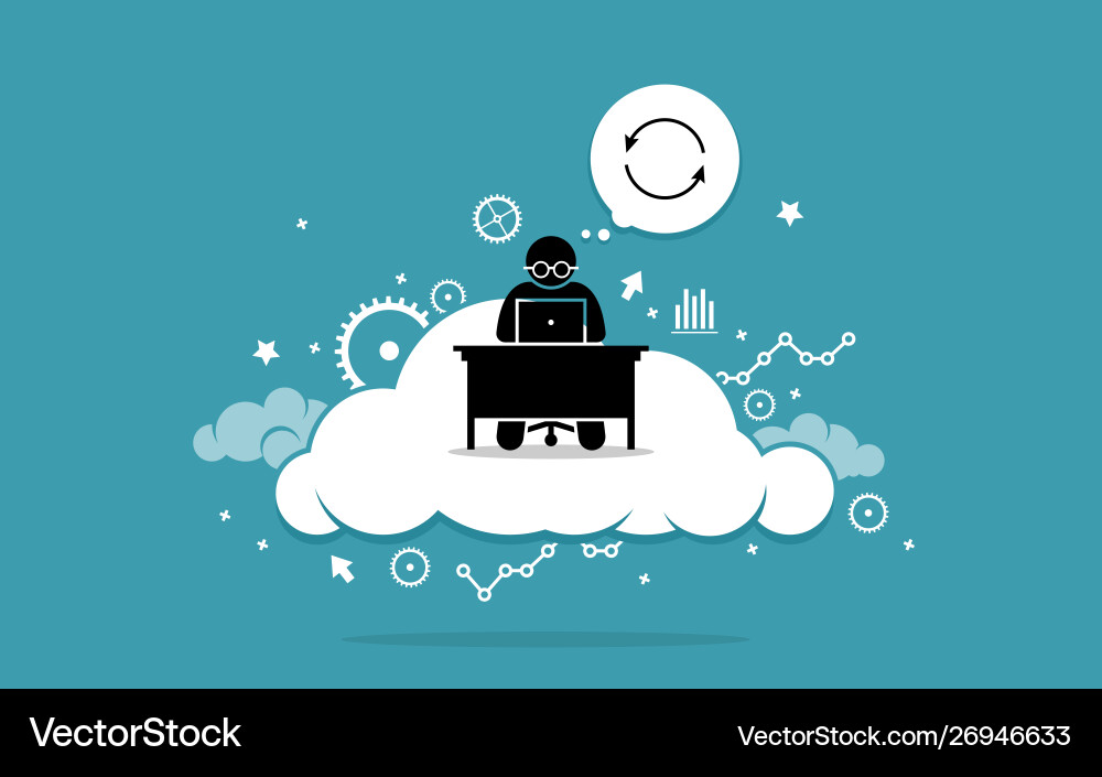 Cloud Computing & Data Sync vector image
