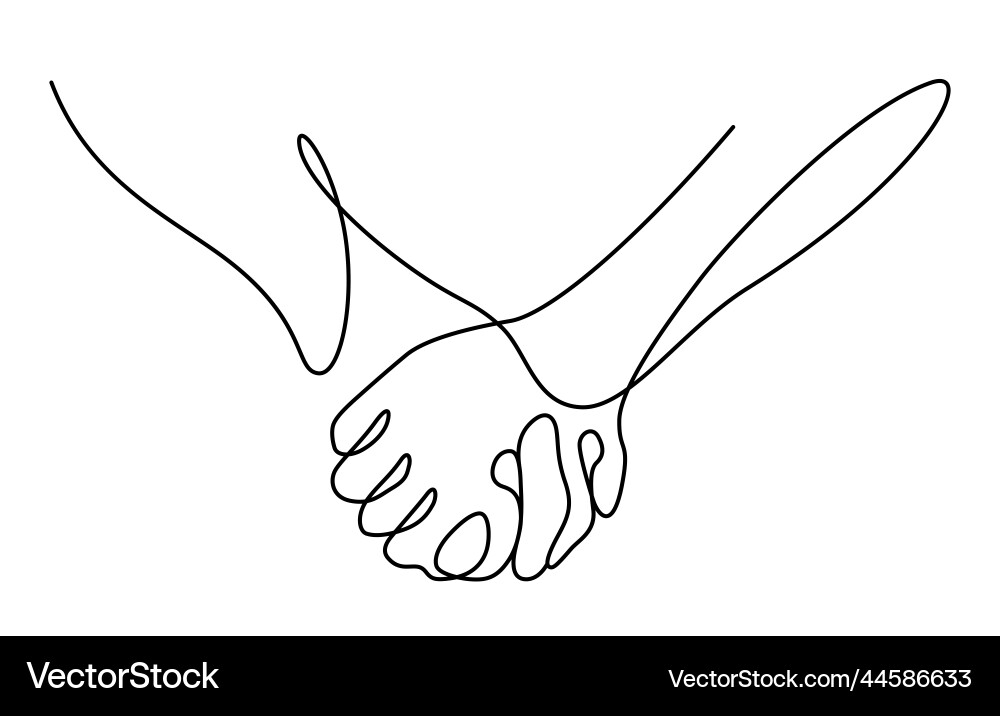 Continuous Line Hands Holding Vector Image