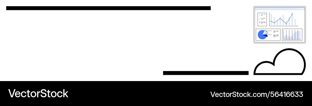 Data analytics dashboard connecting to cloud vector image