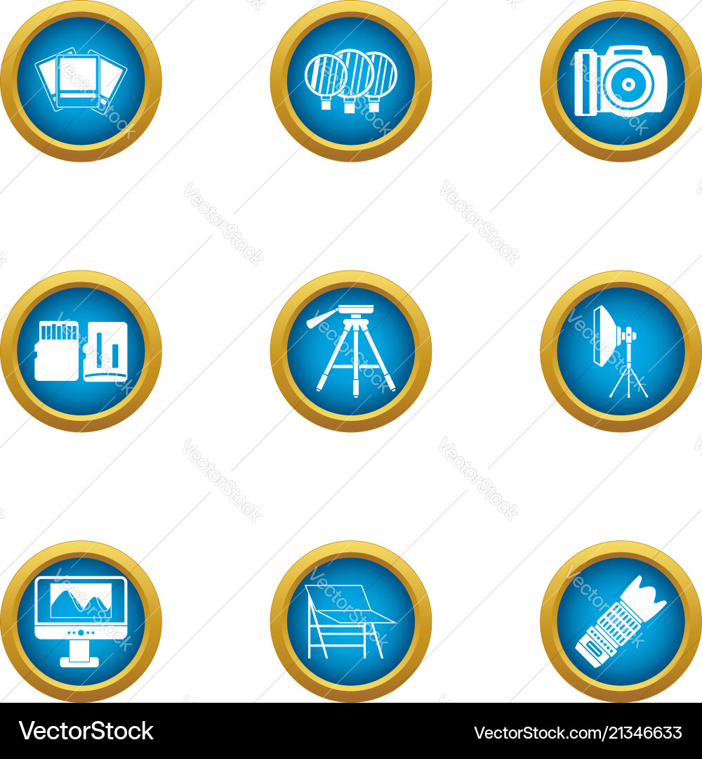 Data material icons set flat style Data material icons set flat style vector image