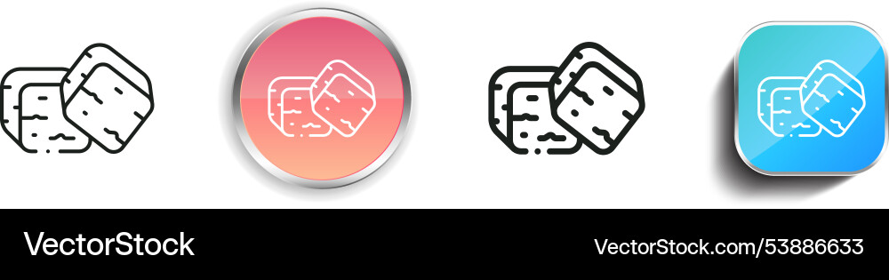 Fillet icon thin linear regular and button style Vector Image