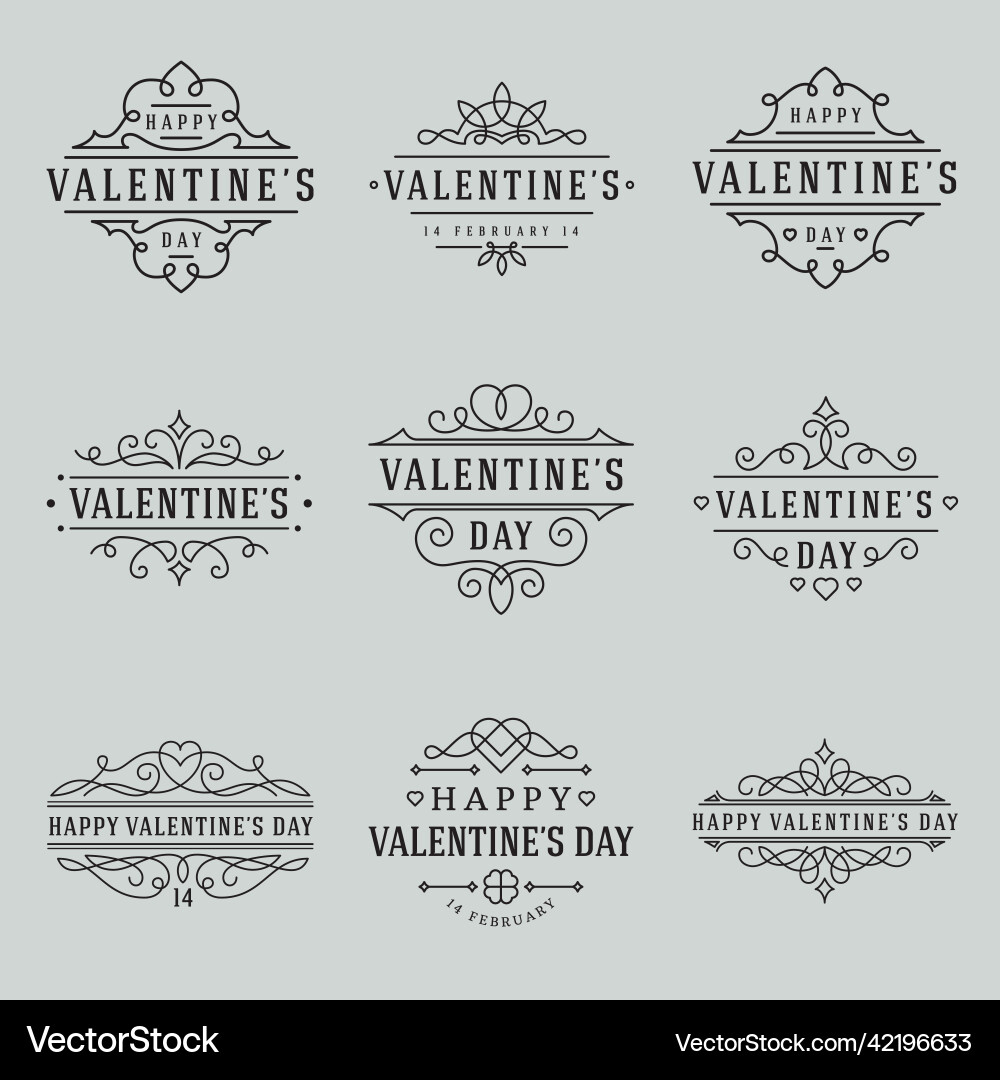 Happy valentine s day vintage frame emblem Happy valentine s day vintage frame emblem vector image
