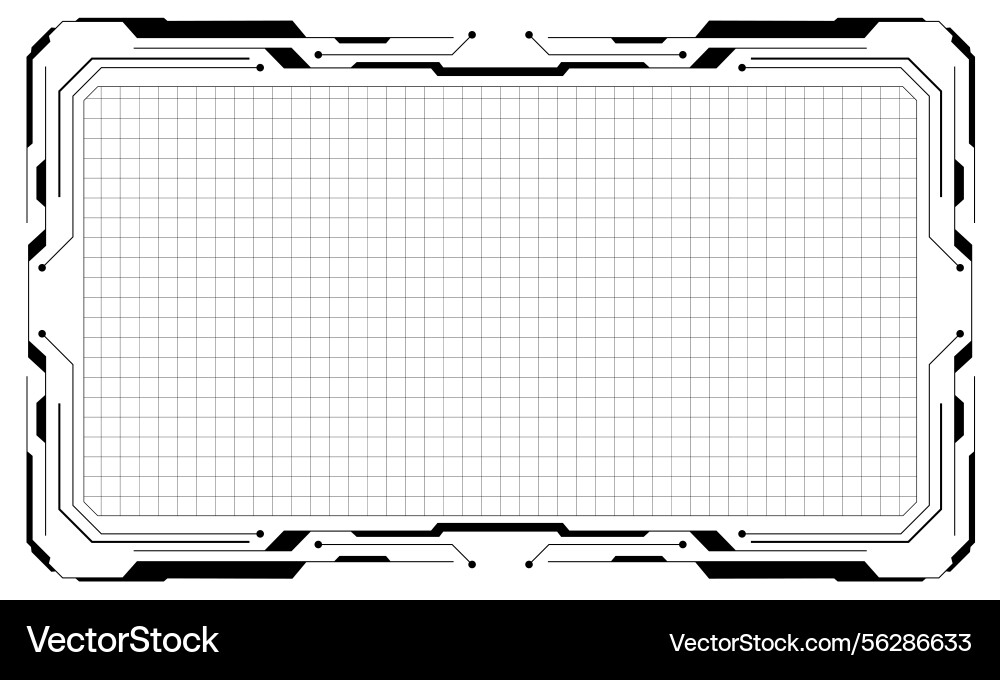 Hud frames black user interface elements design Hud frames black user interface elements design vector image