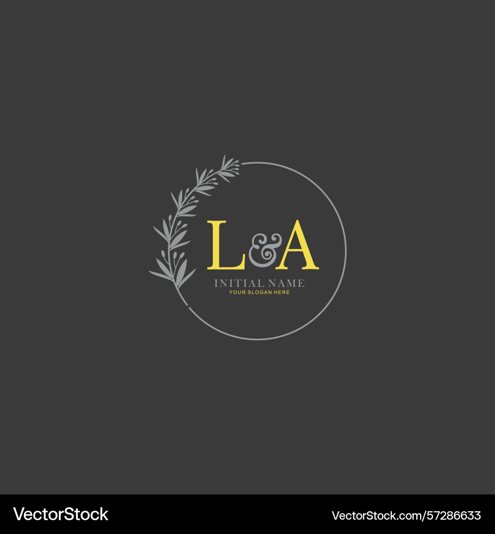 La initial logo templates with botanical elements La initial logo templates with botanical elements Vector Image