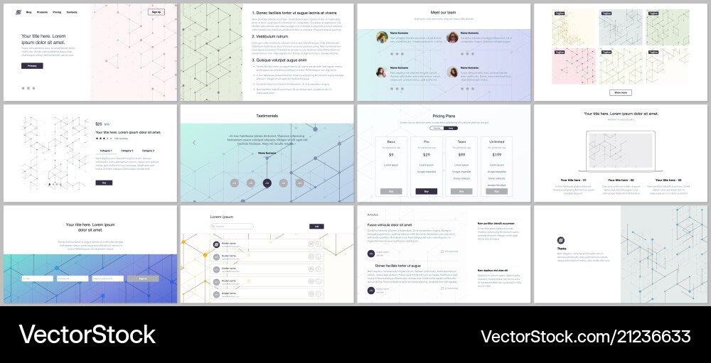 Minimal Line Art Website Templates vector image