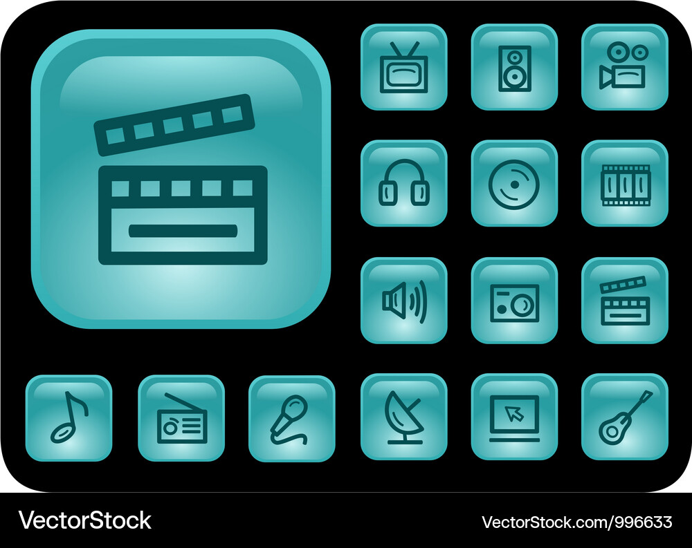 Multimedia buttons Vector Image