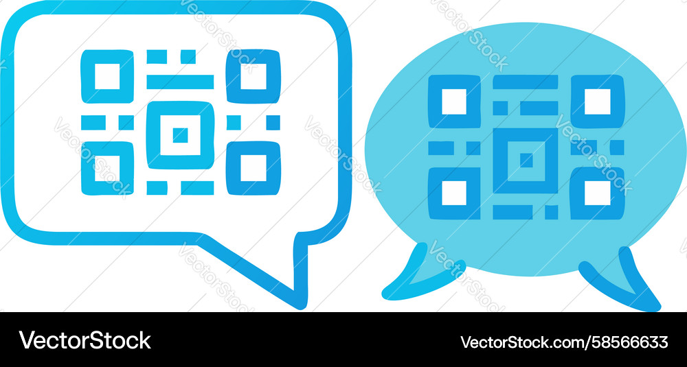 QR Code Messaging Bubbles Vector Image