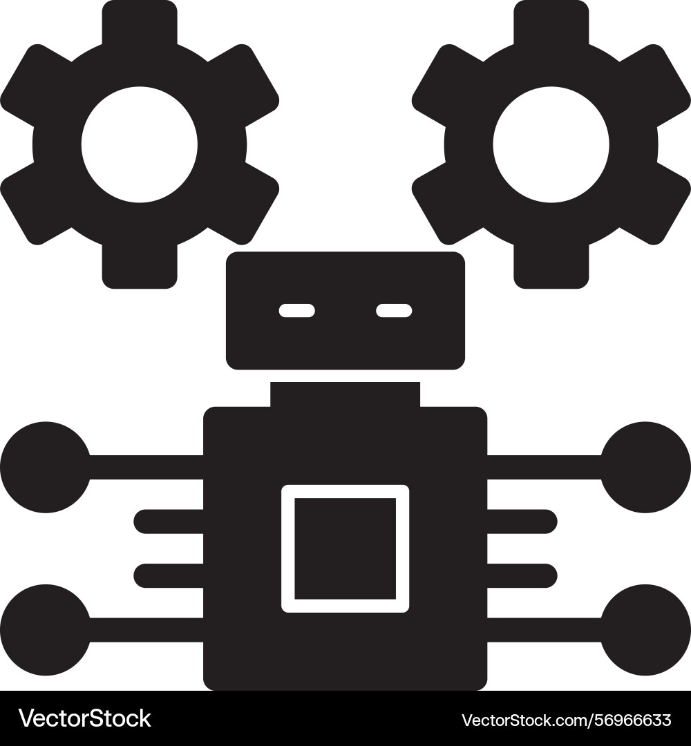 Robotic process automation glyph style icon design vector image