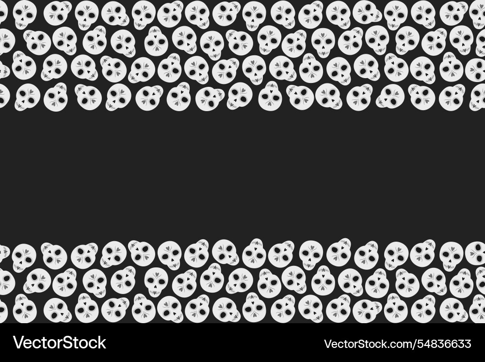Skulls top and bottom rectangular frame border Skulls top and bottom rectangular frame border vector image