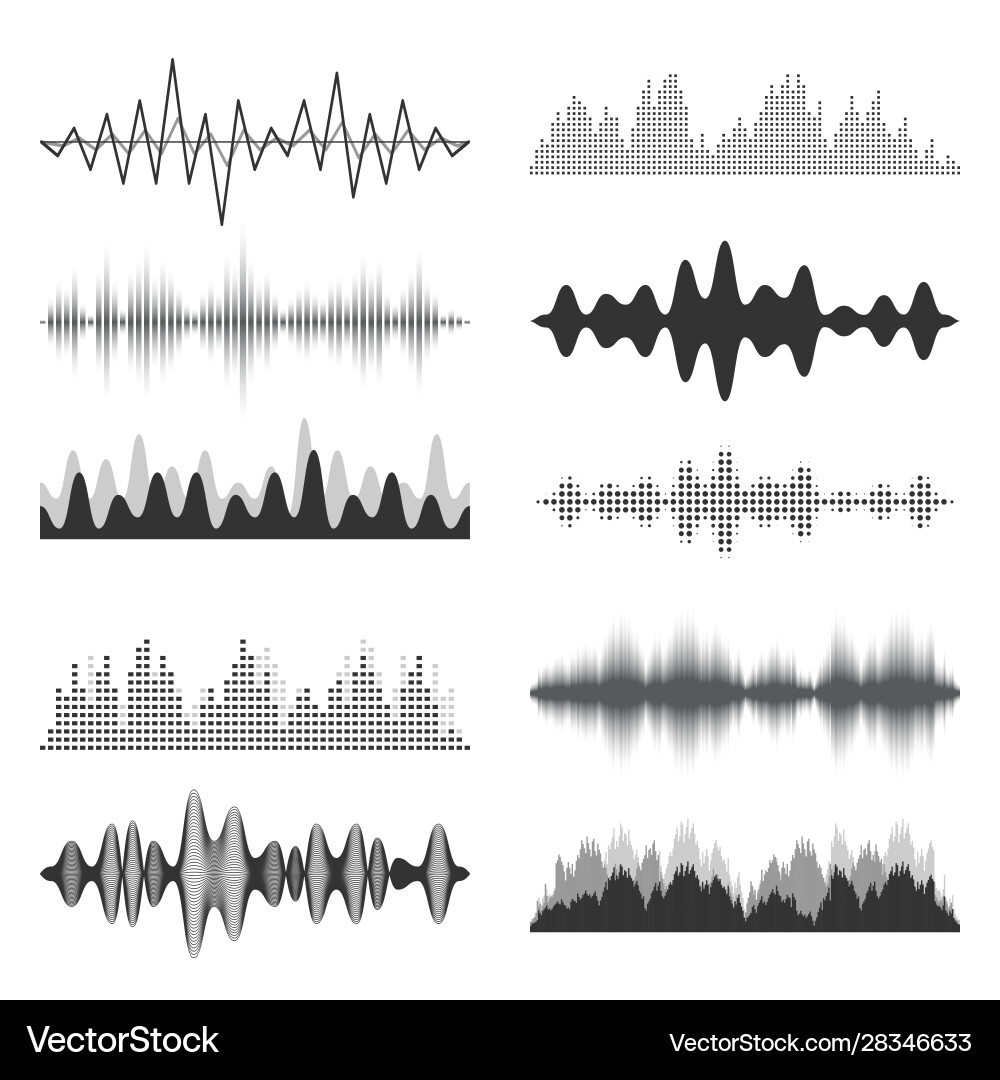 Sound Wave Patterns & Signals vector image