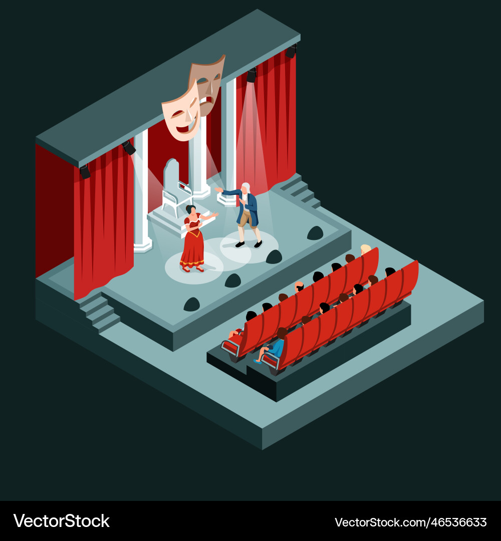 Theater isolated object Theater isolated object vector image
