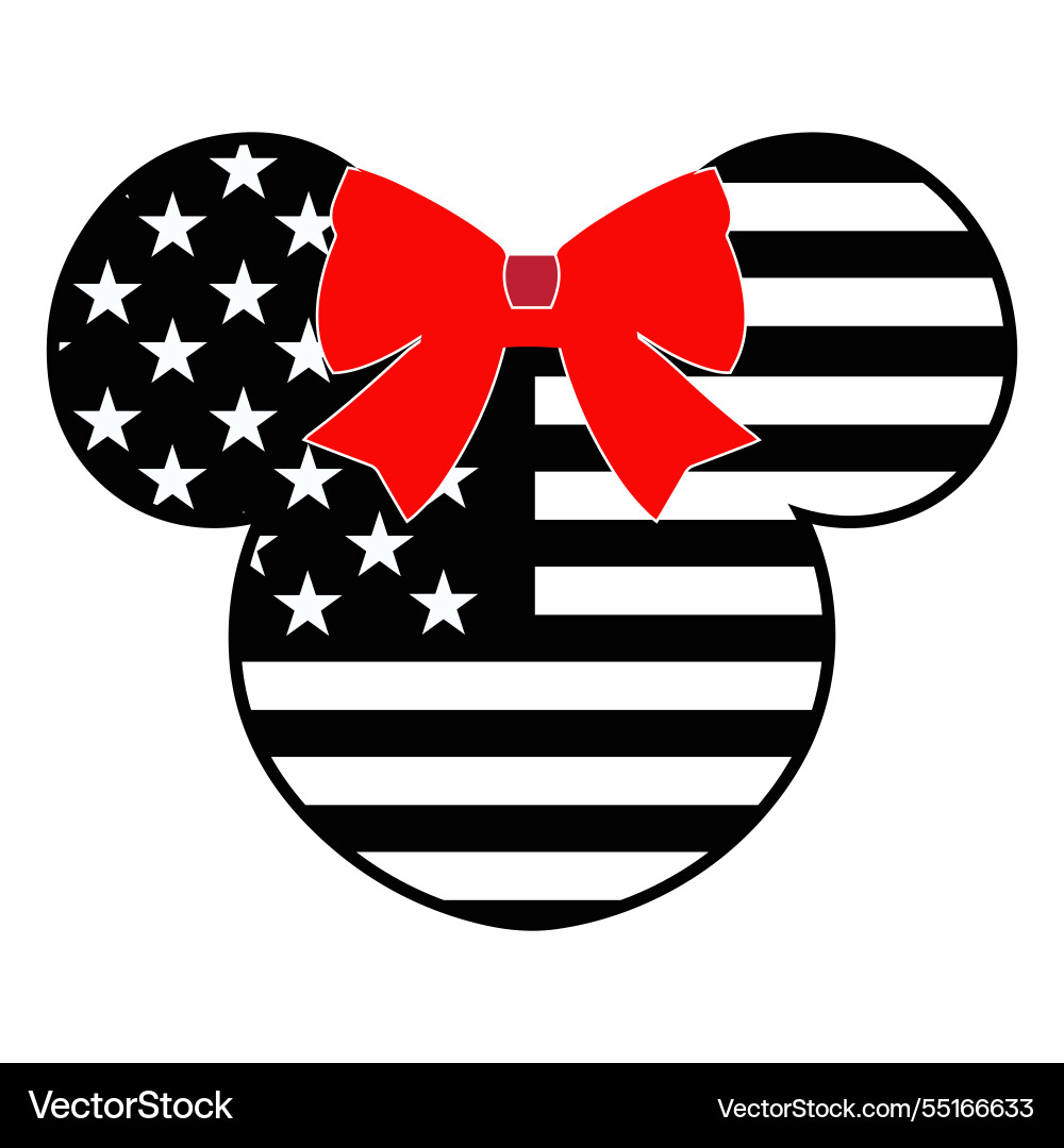 Usa minnie mouse with red bow Usa minnie mouse with red bow vector image