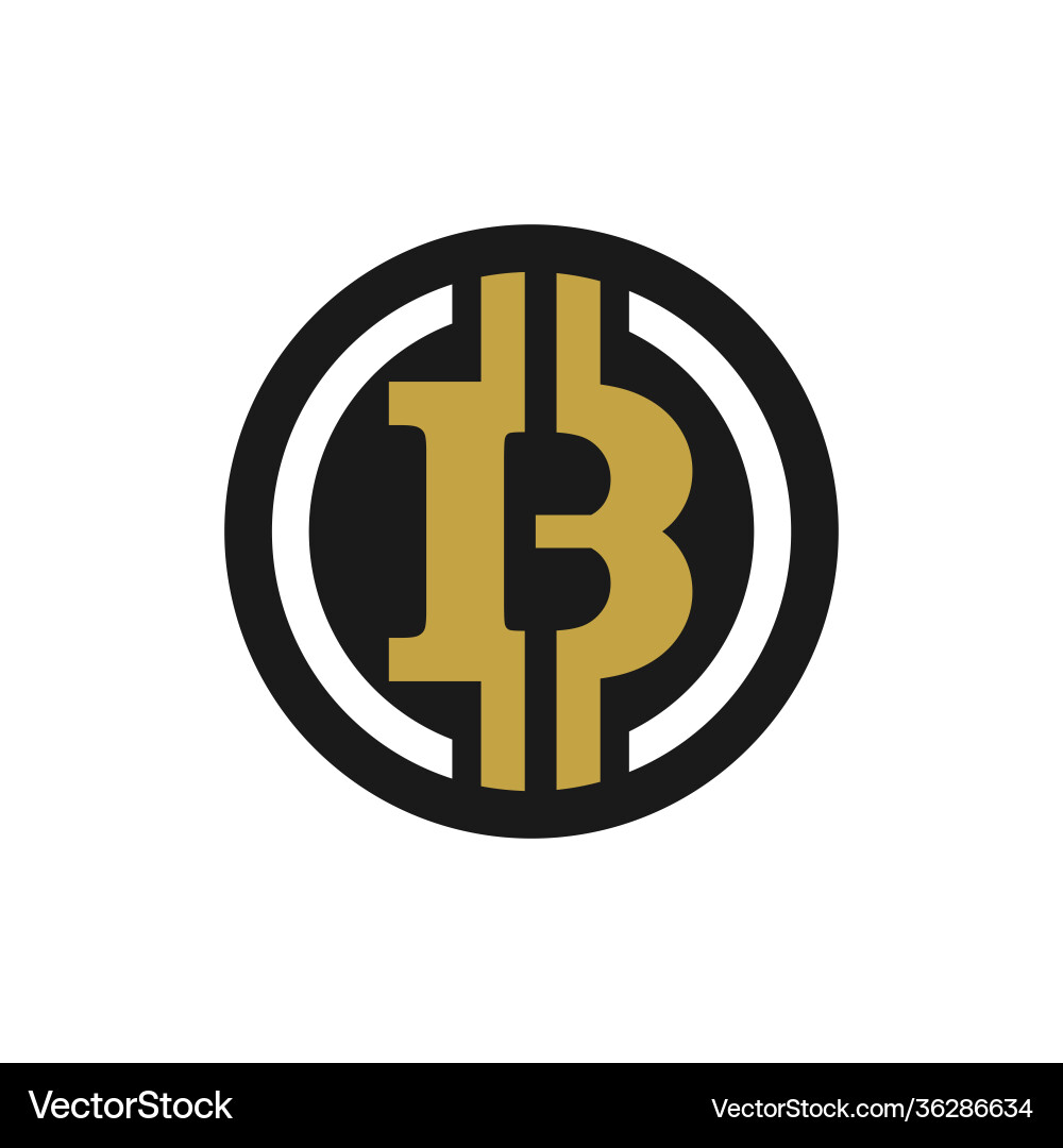 Bitcoin currency circle logo – Royalty-Free Vector | VectorStock