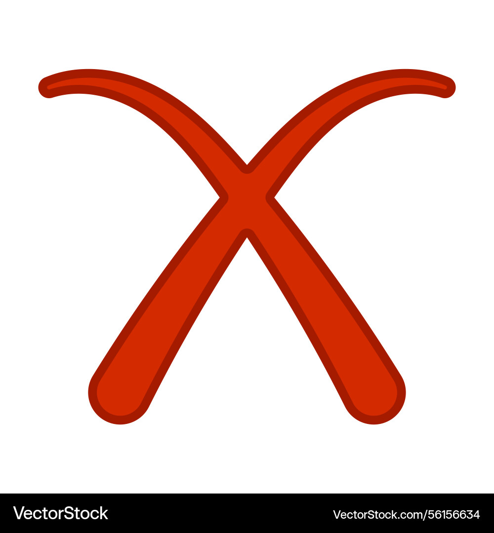 Bold red cross mark icon error symbol reject xmark Vector Image