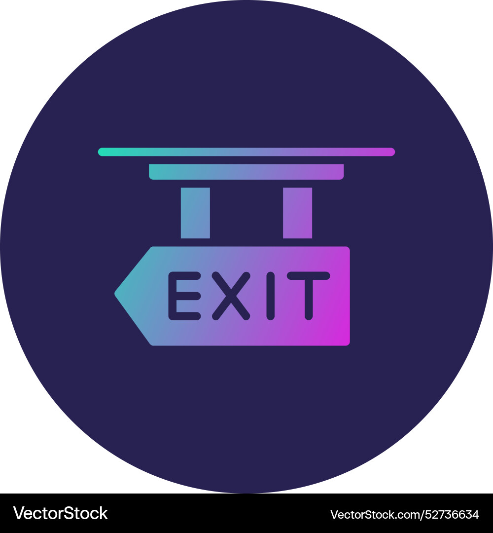 Exit glyph circle gradient icon Vector Image