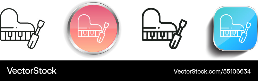 Instrument icon thin linear regular and button Instrument icon thin linear regular and button Vector Image
