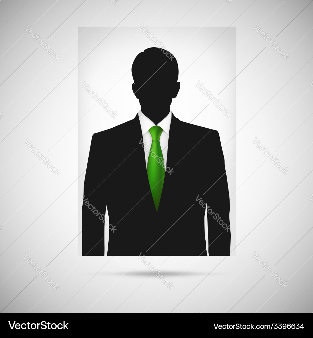 Profile picture whit green tie unknown person Vector Image