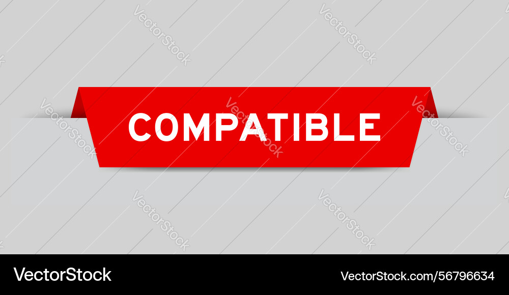 Red color inserted label with word compatible Red color inserted label with word compatible Vector Image