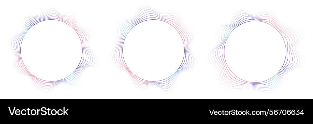 Round sound wave frames circular lines pattern Round sound wave frames circular lines pattern vector image