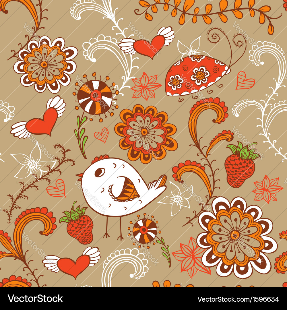 Seamless pattern with bird Vector Image
