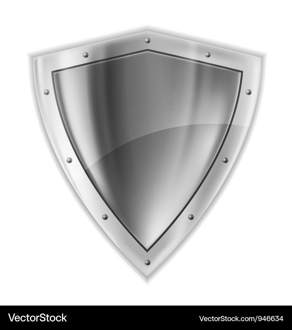 Shiny Silver Shield Vector Image