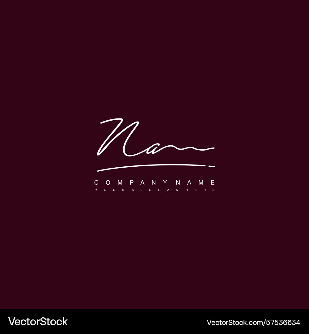Signature style na initial logos initials logo Vector Image