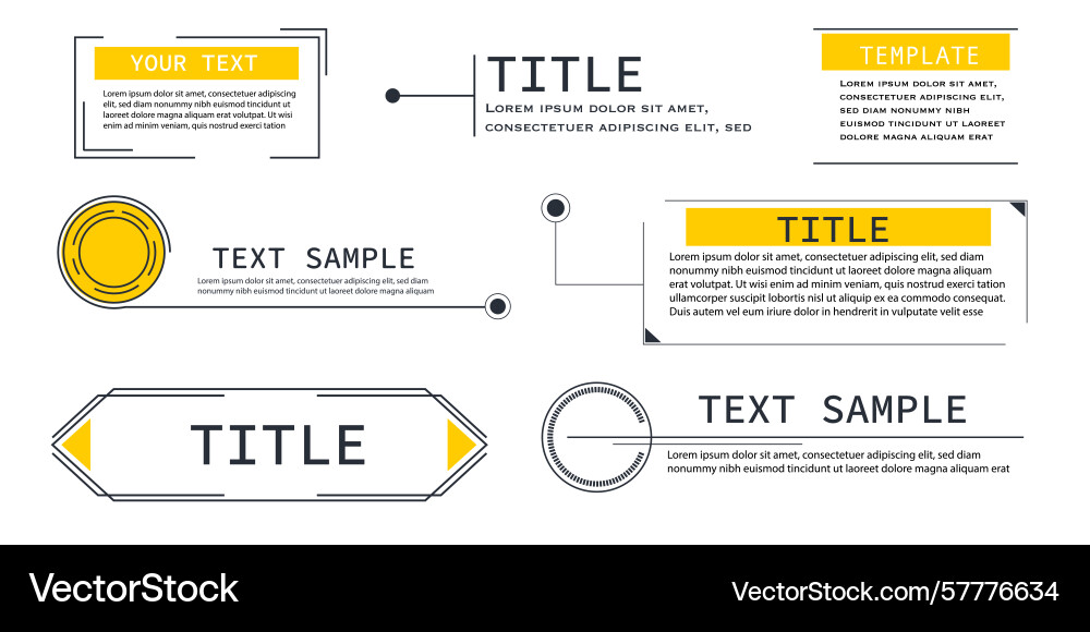 Text box frame title callout tech hud border menu Text box frame title callout tech hud border menu vector image