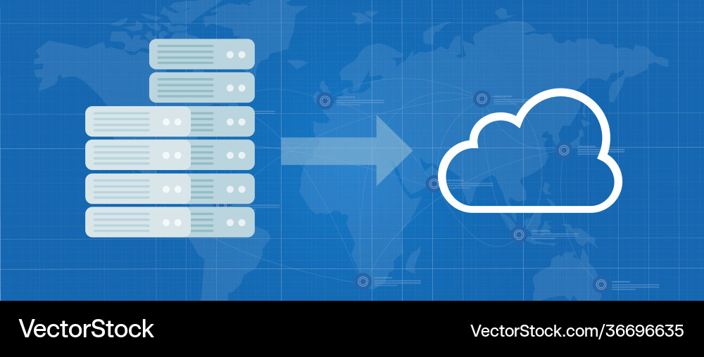 Cloud Server Migration to Cloud Infrastructure vector image