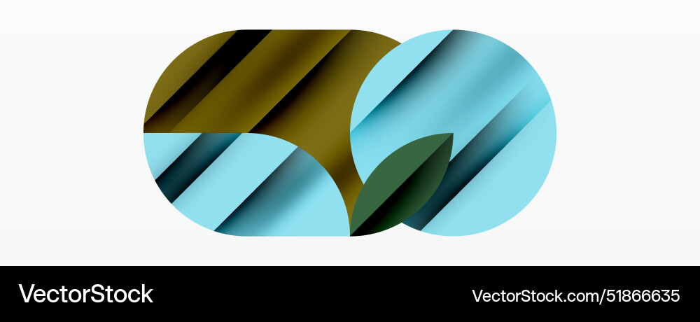 Geometric diagonal line and circle shape wide Vector Image