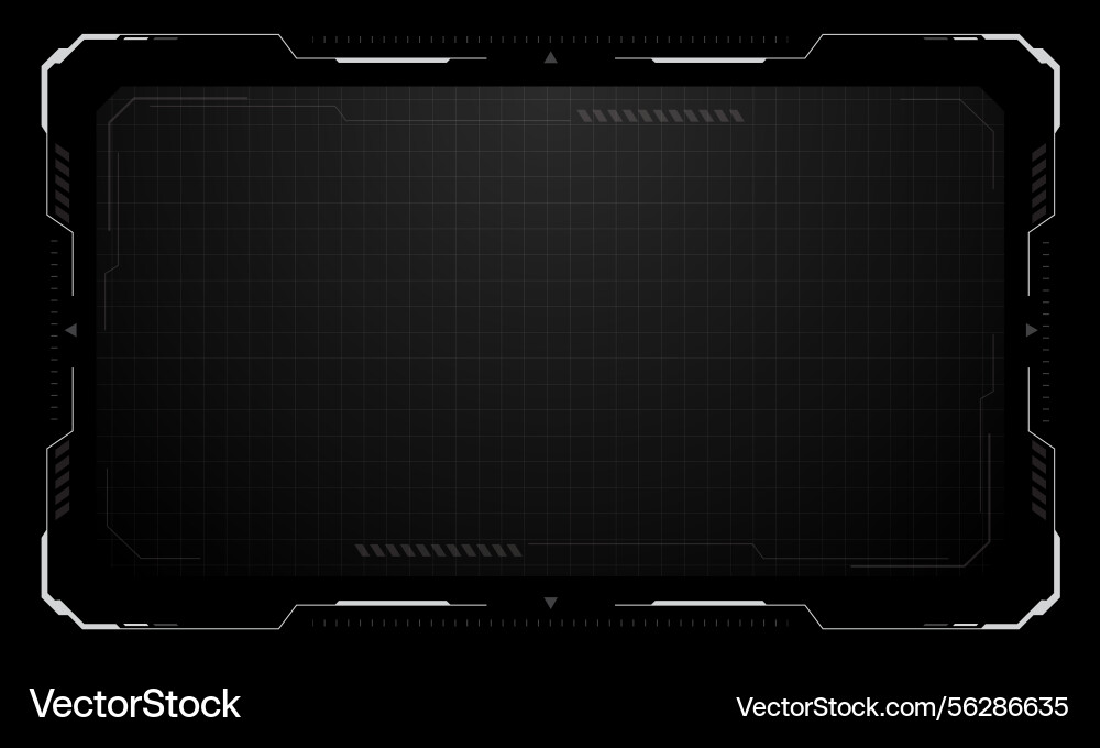 Hud frames white grey user interface elements Hud frames white grey user interface elements vector image