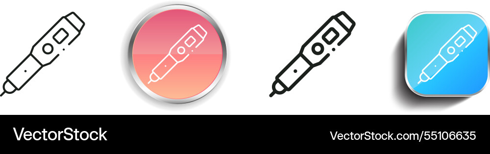 Insulin icon thin linear regular and button style vector image