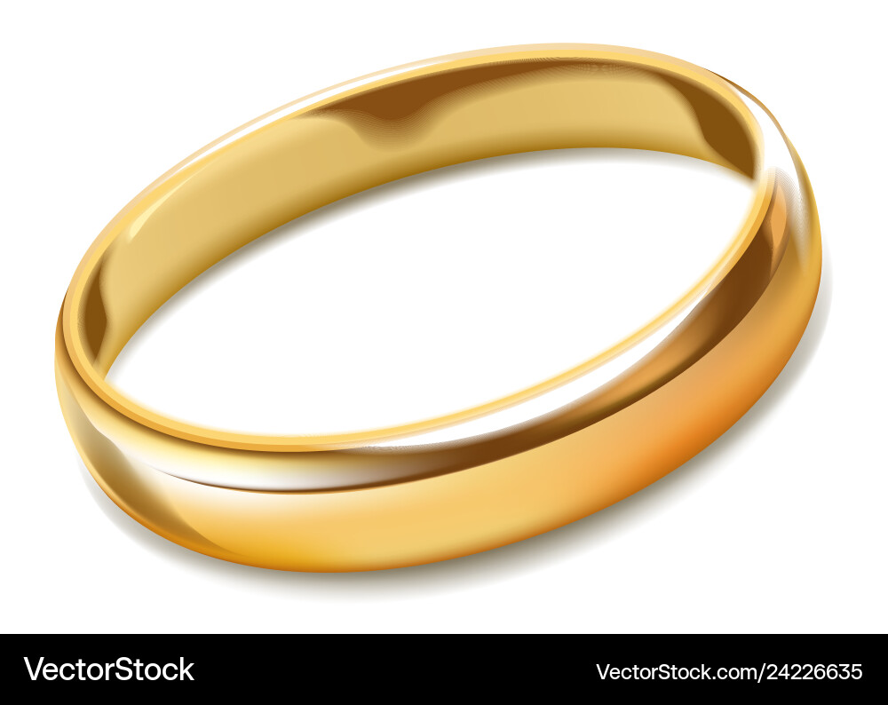 Realistic Gold Wedding Ring Royalty Free Vector Image