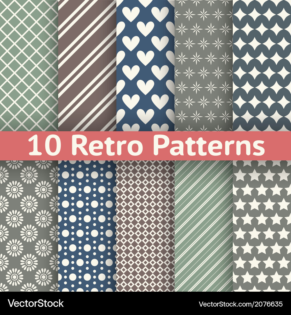 Retro abstract seamless patterns vector image