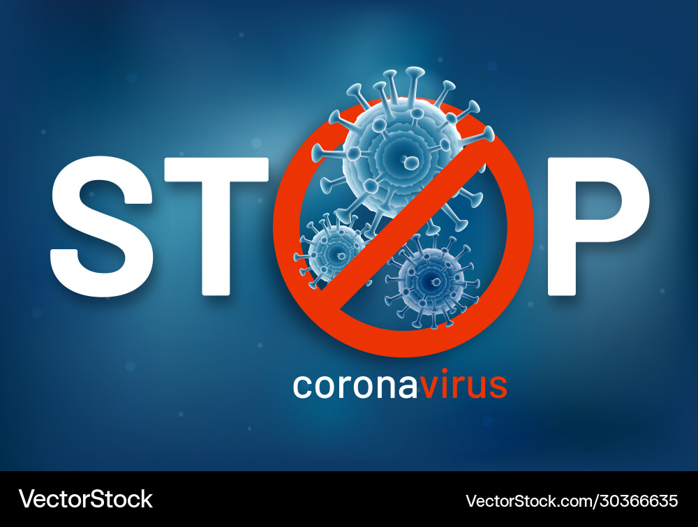 Stop coronavirus covid-19 design banner vector image