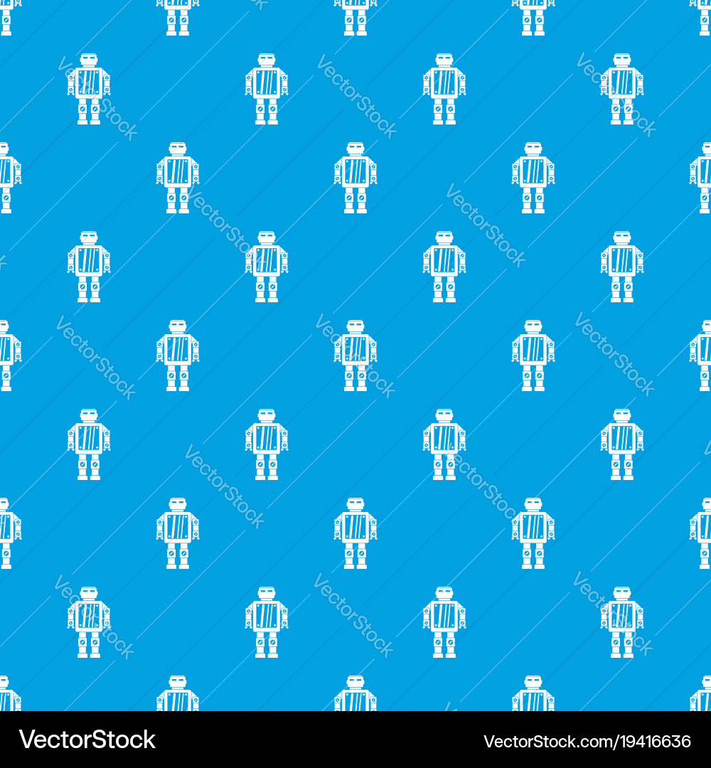 Abstract robot pattern seamless blue vector image